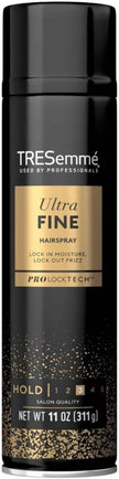 TRESemmé Ultra Fine Hairspray can with black and gold label