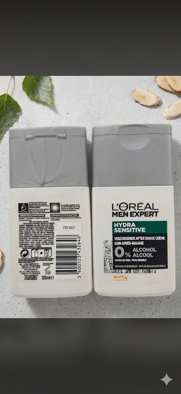 L'ORÉAL PARIS Men Expert Hydra Sensitive 0% Alcohol After Shave Cream, 125ml
