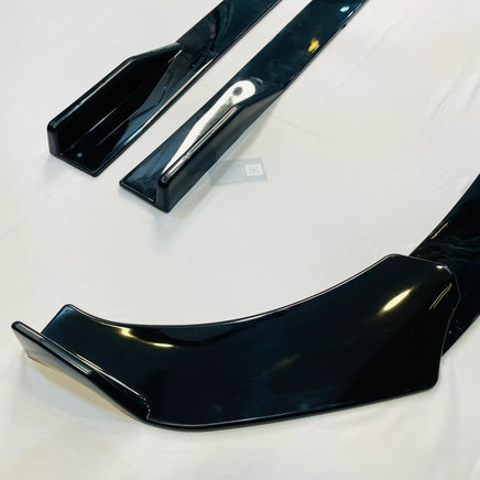 Universal 5 Pc Front Splitters And Side Skirts | Gloss Black | Aftermarket