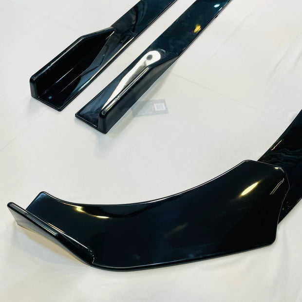 Universal 5 Pc Front Splitters And Side Skirts | Gloss Black | Aftermarket