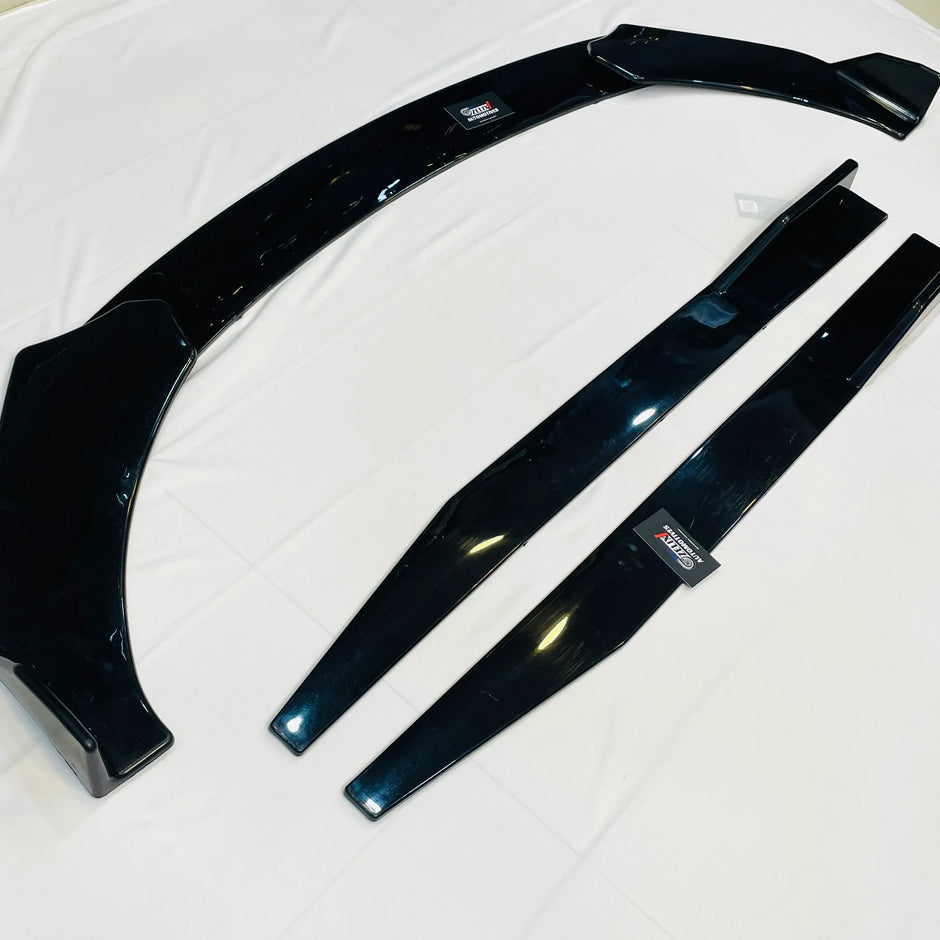 Universal 5 Pc Front Splitters And Side Skirts | Gloss Black | Aftermarket