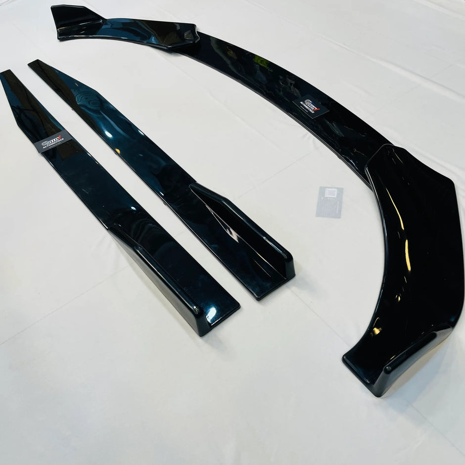Universal 5 Pc Front Splitters And Side Skirts | Gloss Black | Aftermarket