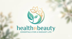 Logo of 'health n beauty' with a floral design on a white background